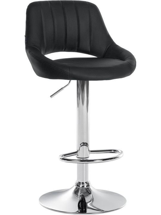 Banqueta alta Milet couro sintético cromado, preto