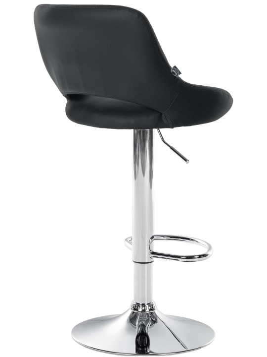 Banqueta alta Milet couro sintético cromado, preto