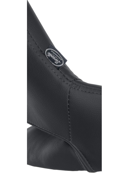 Banqueta alta Milet couro sintético cromado, preto