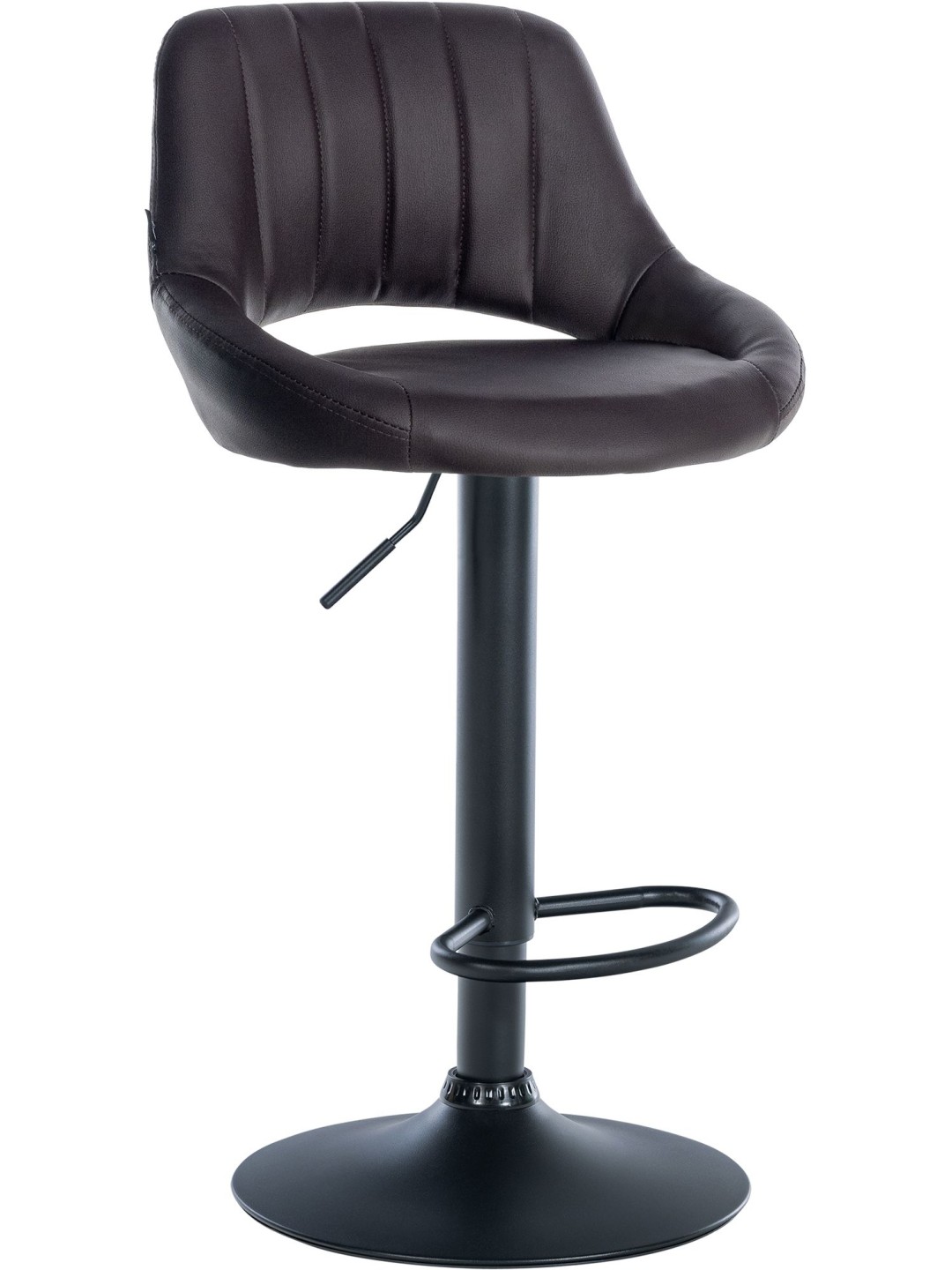 Banqueta alta Milet couro sintético, castanho