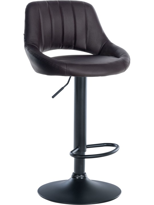 Banqueta alta Milet couro sintético, castanho