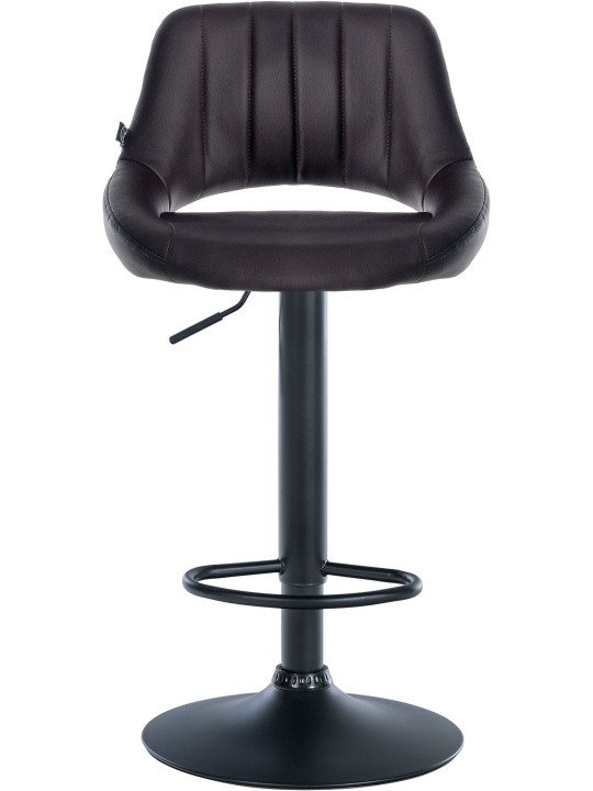 Banqueta alta Milet couro sintético, castanho