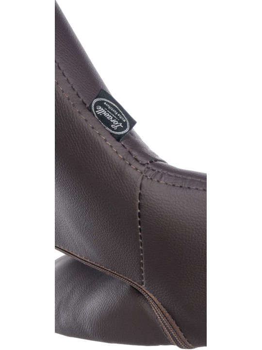 Banqueta alta Milet couro sintético, castanho