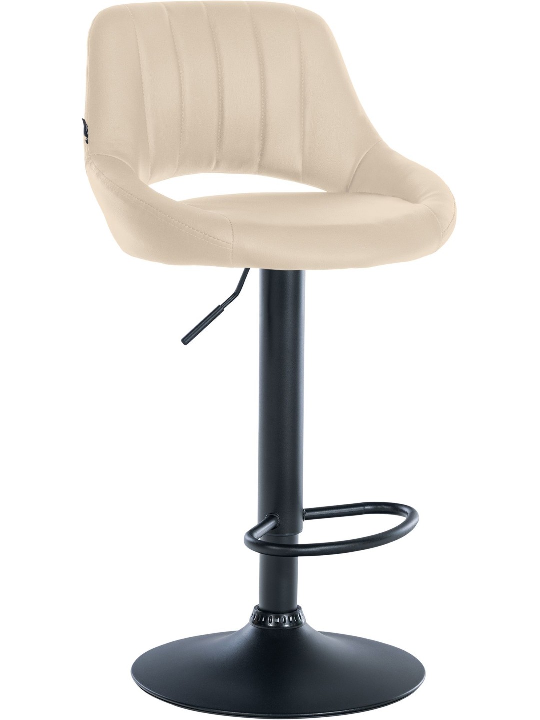 Banqueta alta Milet couro sintético, creme