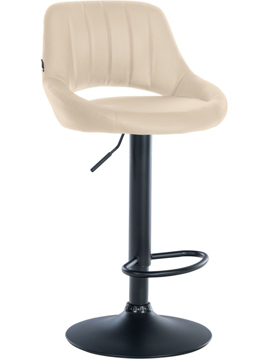 Banqueta alta Milet couro sintético, creme