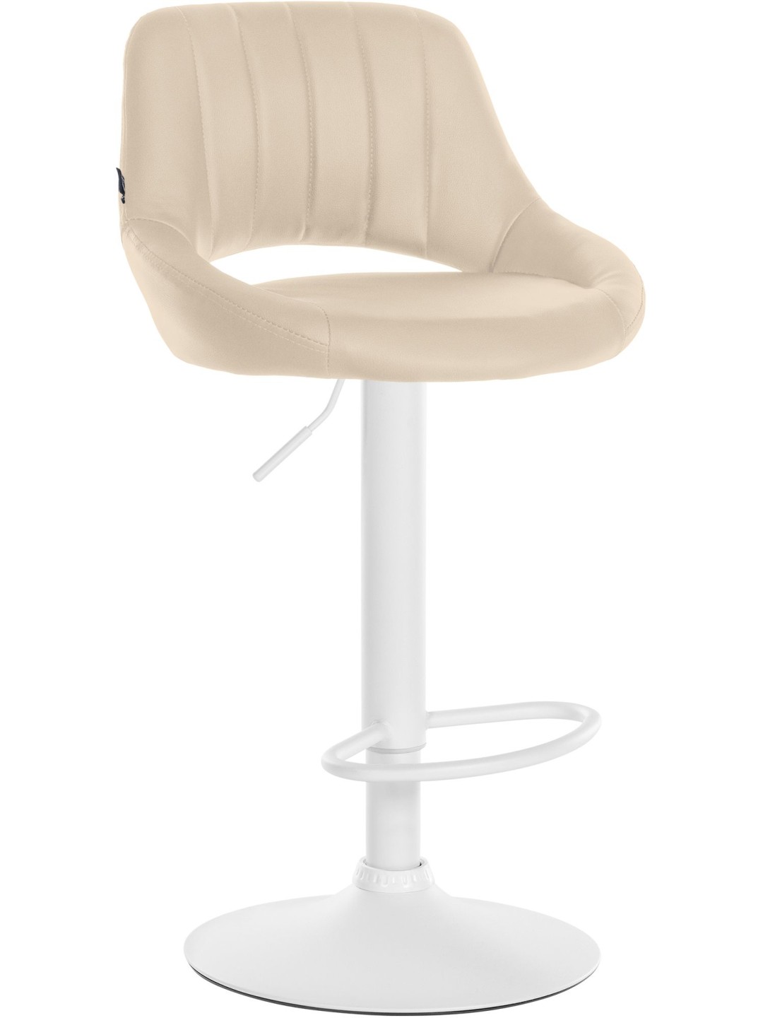 Banqueta alta Milet couro sintético, creme