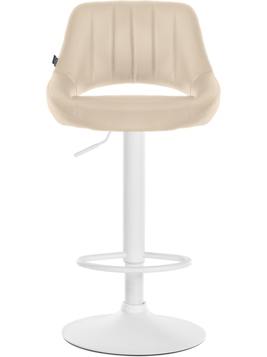 Banqueta alta Milet couro sintético, creme