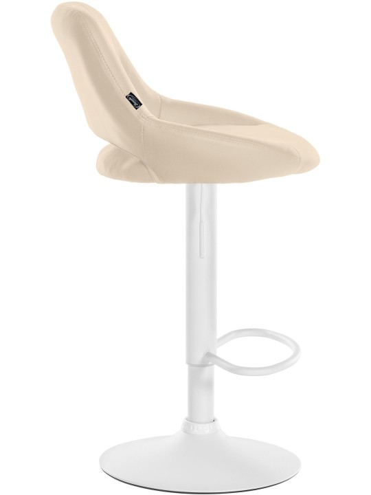 Banqueta alta Milet couro sintético, creme