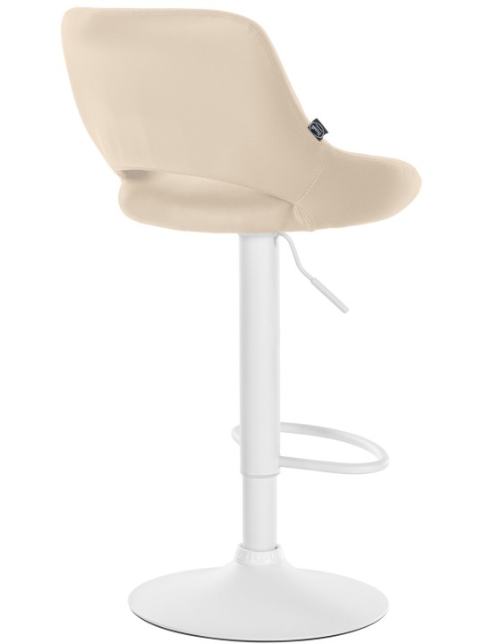 Banqueta alta Milet couro sintético, creme