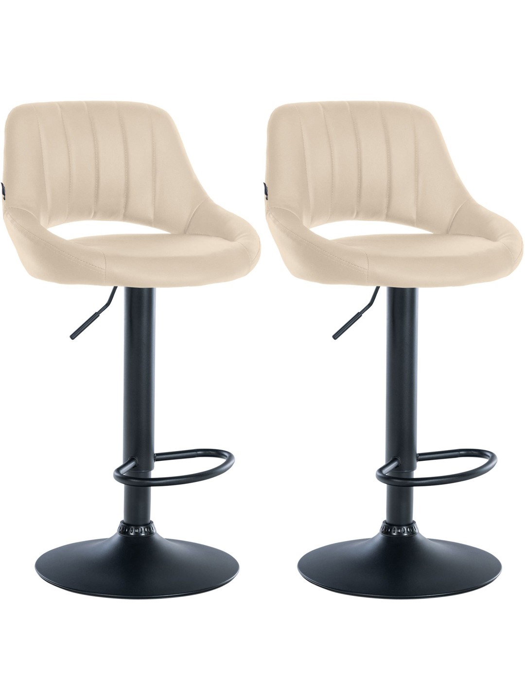 Conjunto de 2 bancos altos Milet pele sintética B, creme