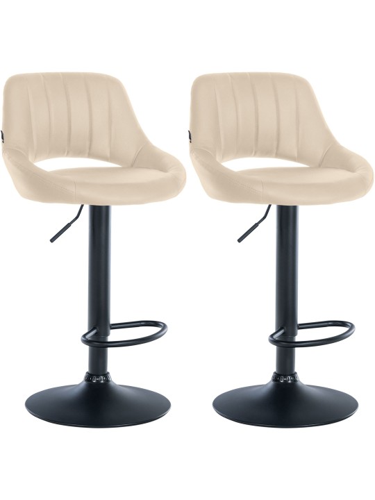Conjunto de 2 bancos altos Milet pele sintética B, creme