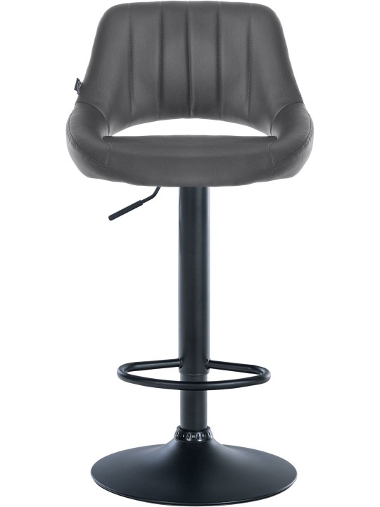 Conjunto de 2 bancos altos Milet pele sintética B, cinza