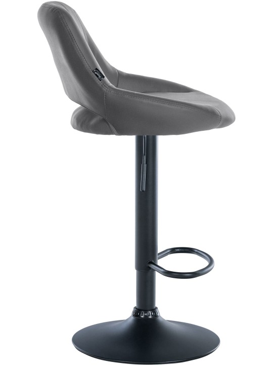 Conjunto de 2 bancos altos Milet pele sintética B, cinza