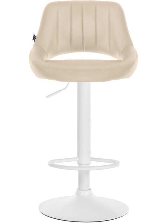 Conjunto de 2 bancos altos Milet em pele sintética W, creme