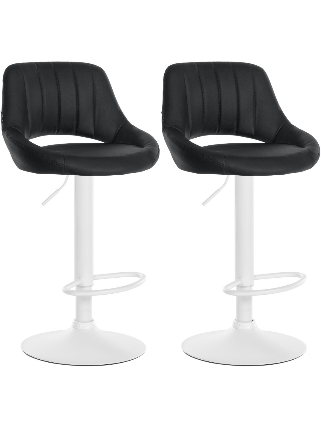 Conjunto de 2 bancos altos Milet em pele sintética W, preto