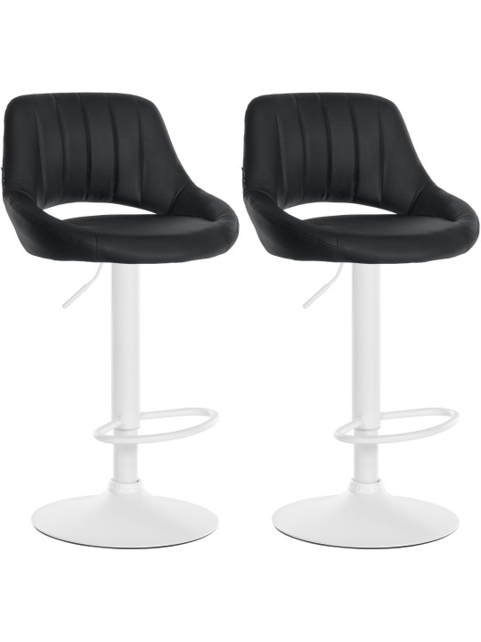 Conjunto de 2 bancos altos Milet em pele sintética W, preto Conjunto de 2 bancos altos Milet em pele sintética W, preto