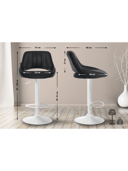 Conjunto de 2 bancos altos Milet em pele sintética W, preto Conjunto de 2 bancos altos Milet em pele sintética W, preto