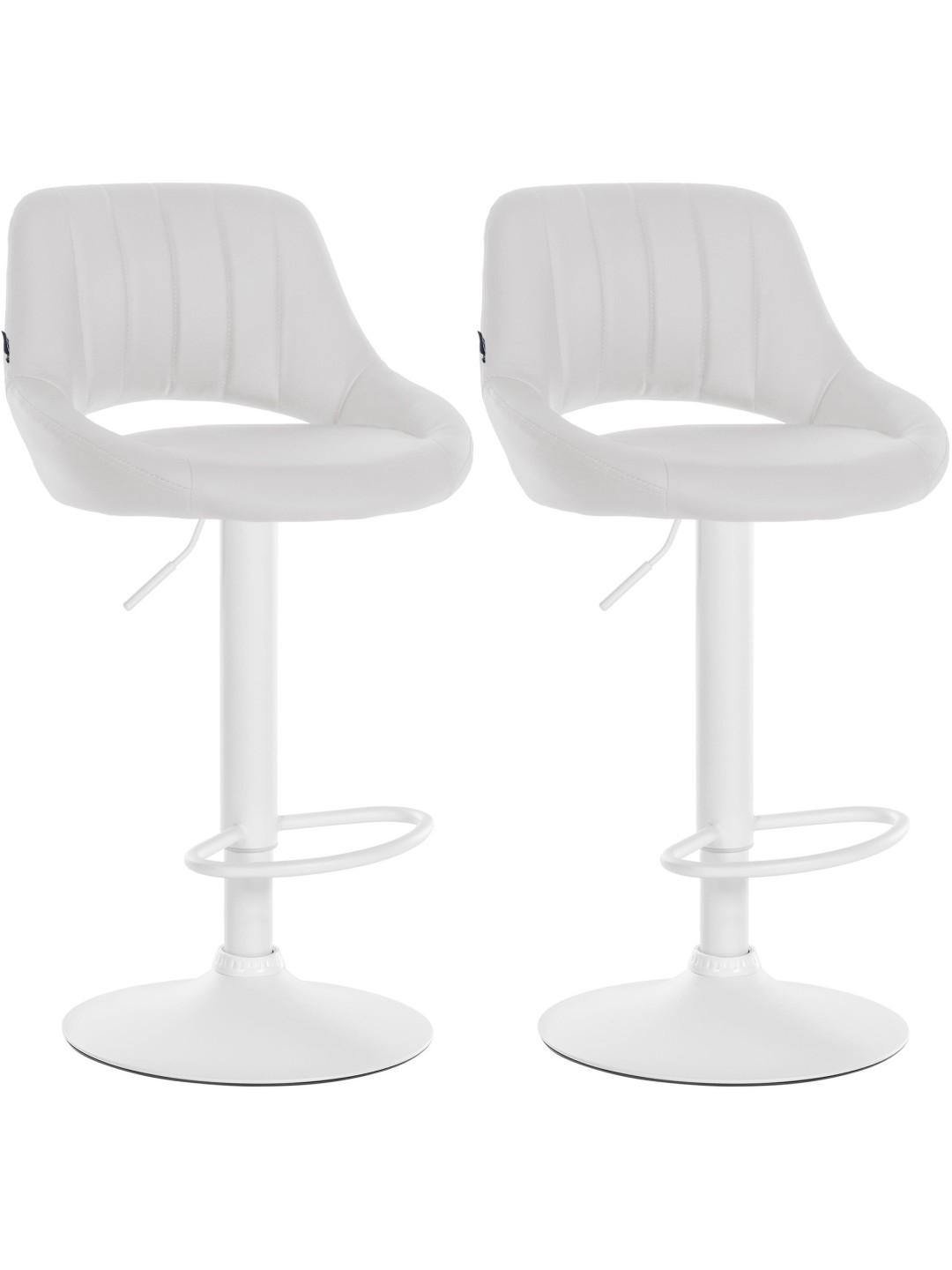 Conjunto de 2 bancos altos Milet em pele sintética W, branco