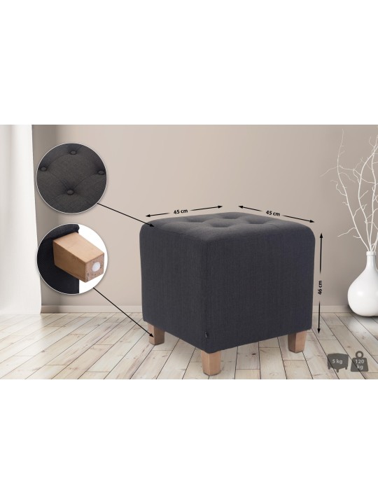 Banqueta Faraó, luz antiga, cinza escuro