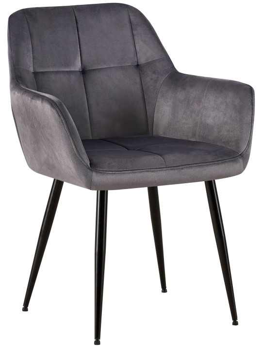 Cadeira para visitantes Emia de veludo, cinza