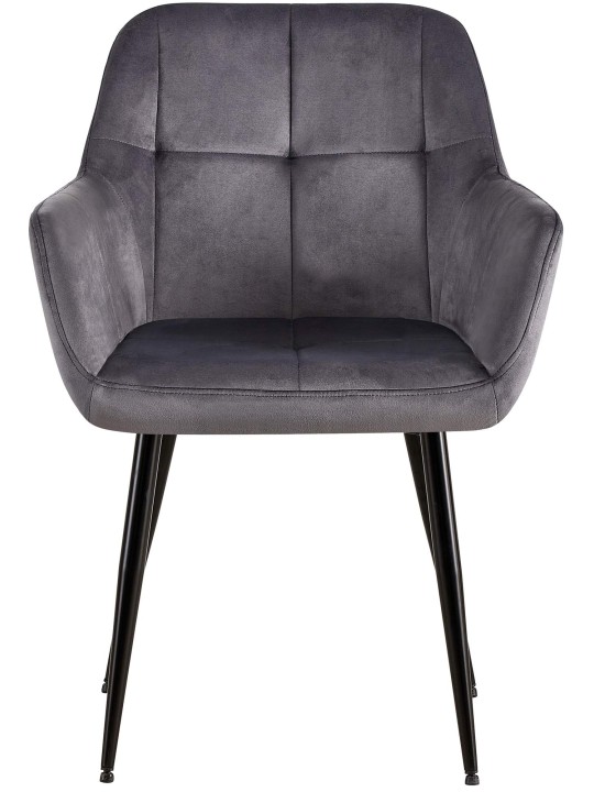 Cadeira para visitantes Emia de veludo, cinza