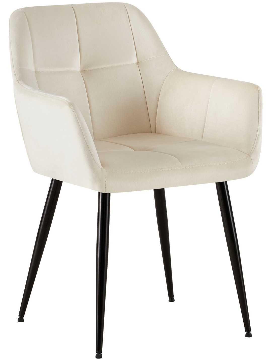 Cadeira para visitantes Emia de veludo, creme