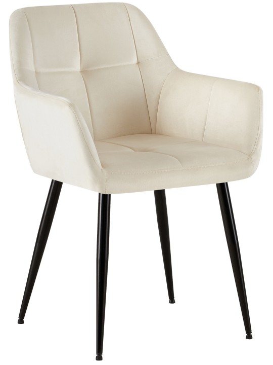 Cadeira para visitantes Emia de veludo, creme