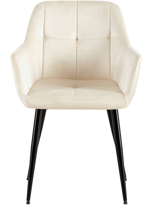 Cadeira para visitantes Emia de veludo, creme