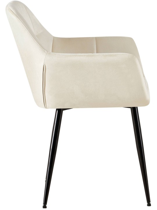 Cadeira para visitantes Emia de veludo, creme