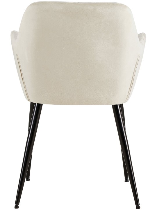 Cadeira para visitantes Emia de veludo, creme