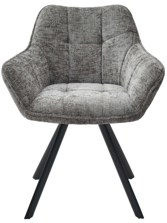 Cadeira de jantar em tecido Scott, cinza escuro