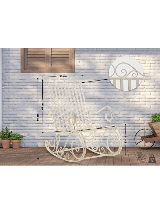 Cadeira de balanço Smilla, creme antigo