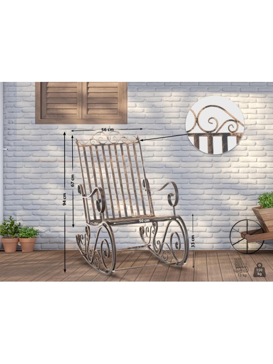 Cadeira de balanço Smilla, bronze