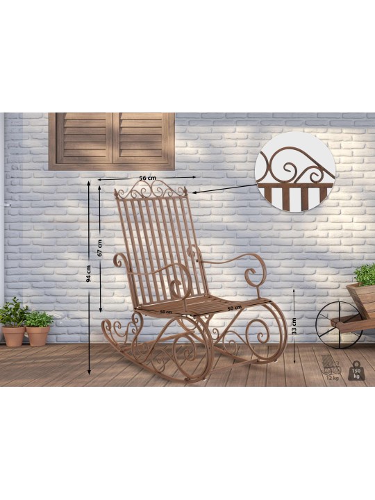 Cadeira de balanço Smilla, castanho Cadeira de balanço Smilla, castanho