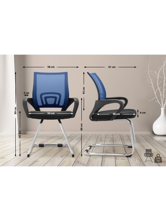 Cadeira para visitantes Eureka, azul
