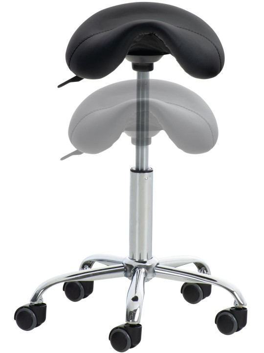 Conjunto de 2 bancos de trabalho em pele sintética Reno, preto