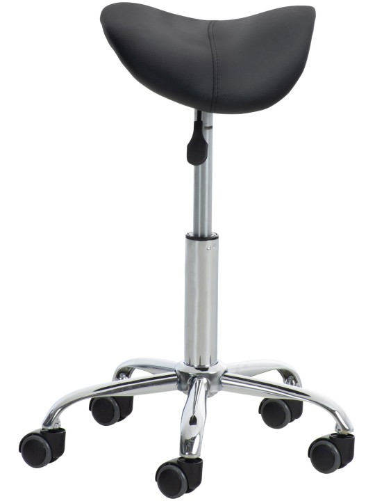 Conjunto de 2 bancos de trabalho em pele sintética Reno, preto