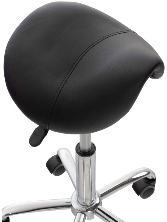 Conjunto de 2 bancos de trabalho em pele sintética Reno, preto