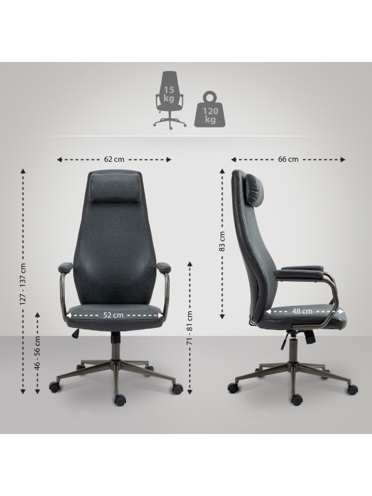 Cadeira de escritório Pocatello, preto antigo