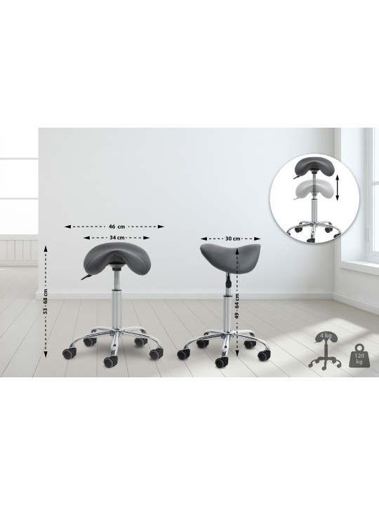 Banqueta de trabalho Reno, cinza