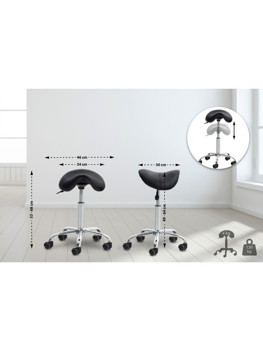 Banqueta de trabalho Reno, preto