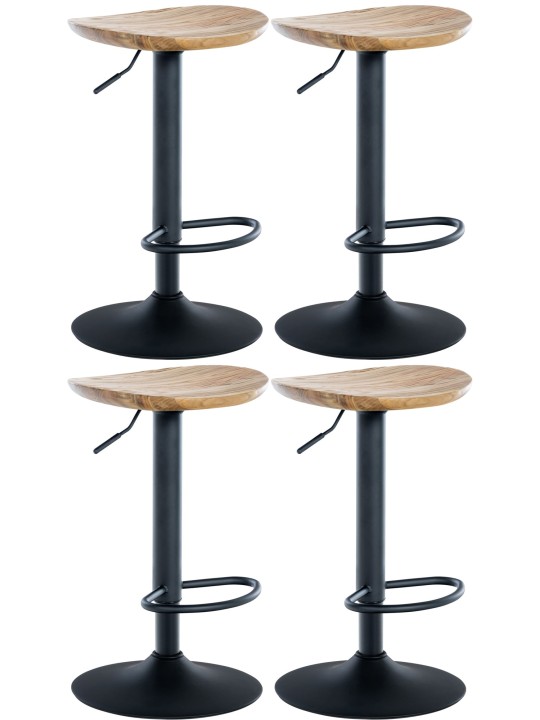 Conjunto de 4 bancos altos Skelde, natural