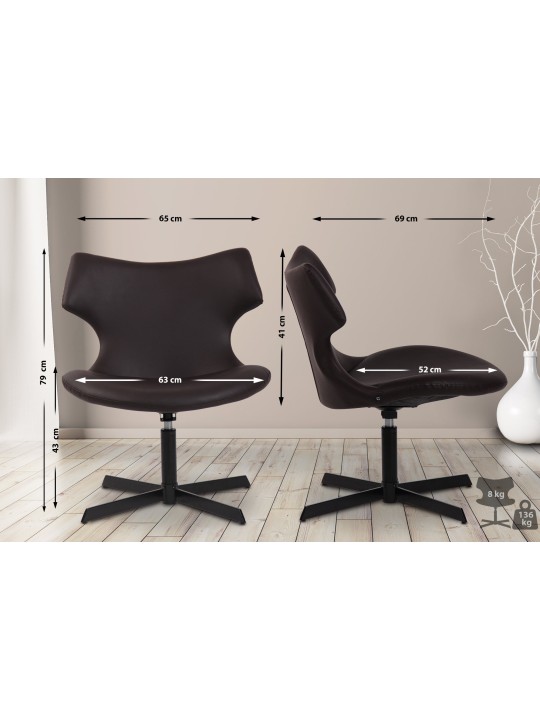 Espreguiçadeira Welland couro sintético, castanho Espreguiçadeira Welland couro sintético, castanho