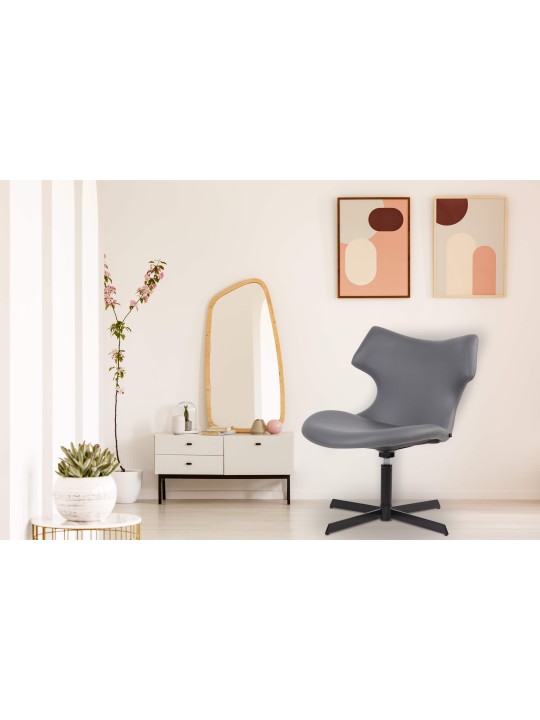 Espreguiçadeira Welland couro sintético, cinza