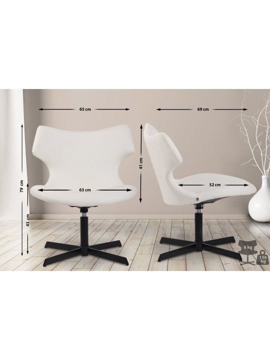 Espreguiçadeira Welland couro sintético, branco Espreguiçadeira Welland couro sintético, branco