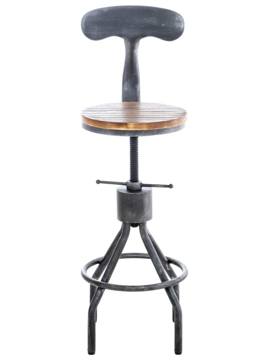 Conjunto de 2 bancos altos Hanam, prata antiga