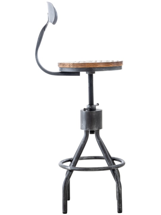 Conjunto de 2 bancos altos Hanam, prata antiga