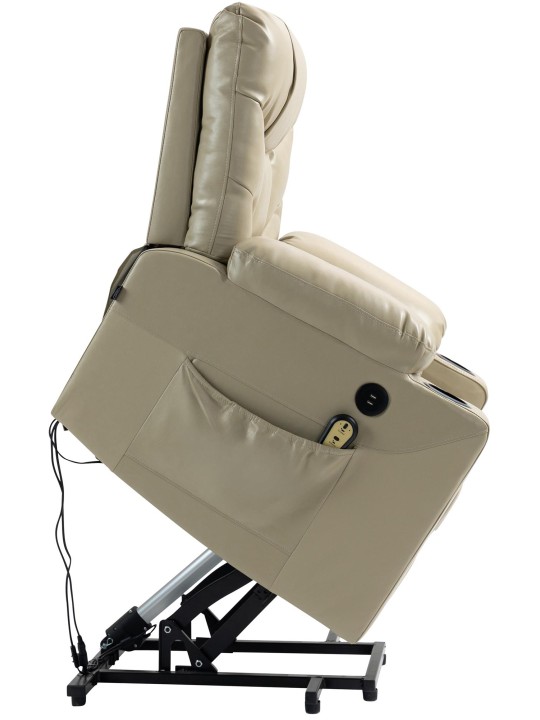 Poltrona Andover em couro sintético, creme