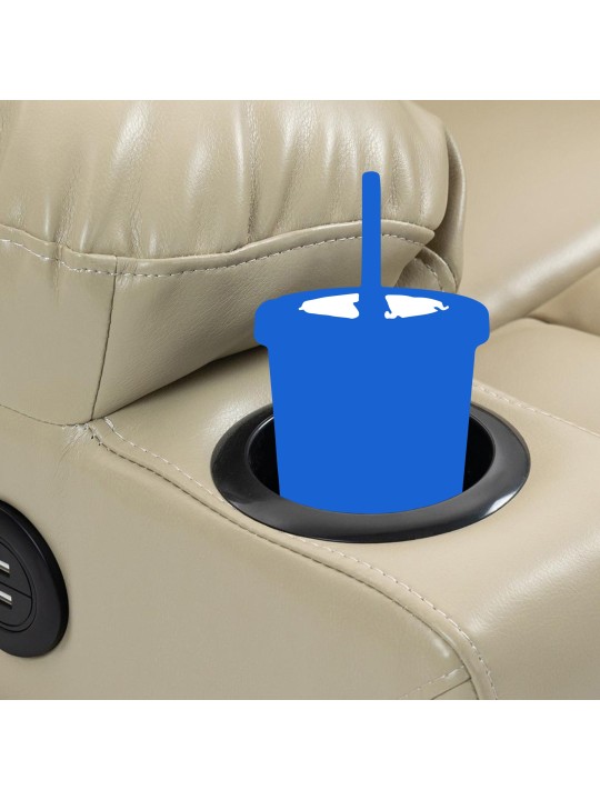 Poltrona Andover em couro sintético, creme