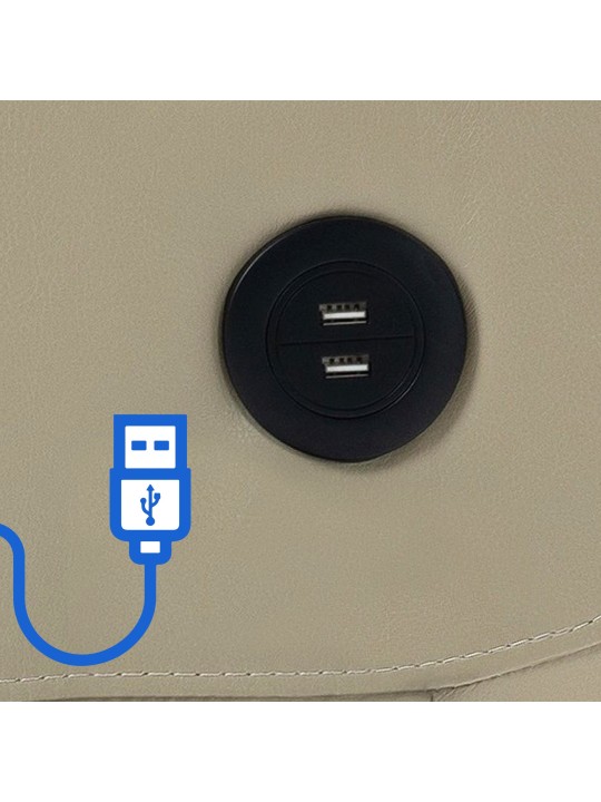 Poltrona Andover em couro sintético, creme